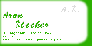 aron klecker business card